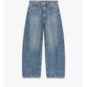 Zara mid-rise barrel jeans